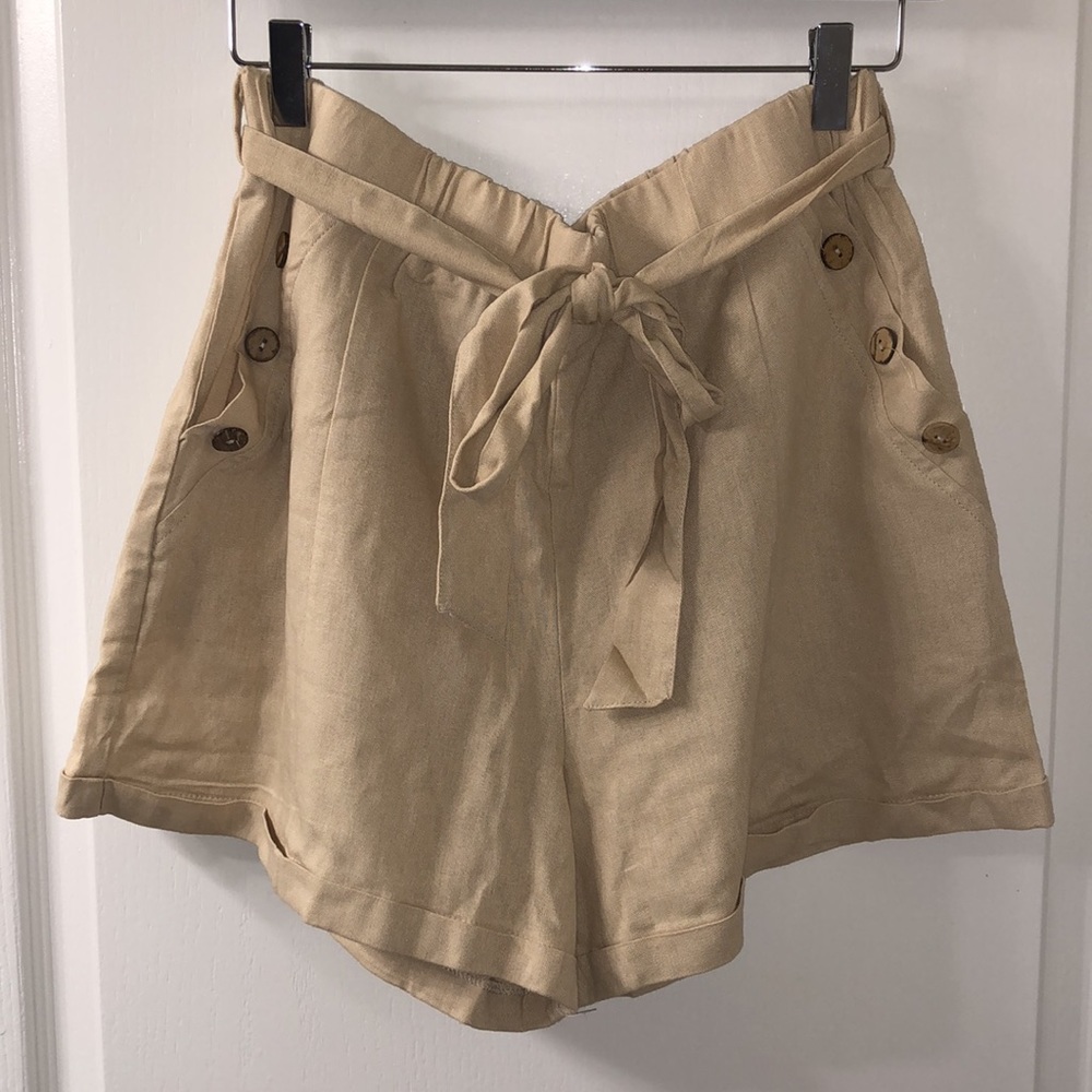 QED London tie waist shorts